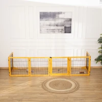 PawHut Hondenhek, Opvouwbaar, 432 x 36 x 70 cm, Dennenhout, Geel(m-13)