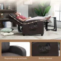 HOMCOM Sillón de Masaje Reclinable con Mando a Distancia Bolsillo Lateral y Temporizador Tapizado en PU 68x88x98 cm Marrón(m-7)
