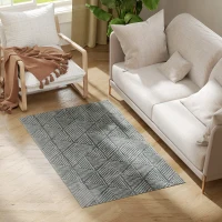 HOMCOM Nowoczesny Dywan do Salonu, Pralny, 150 x 80 cm, Ciemnoszary(m-10)