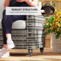 Outsunny Six-Piece Modular Rattan Sofa Set - Light Grey(m-6)