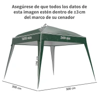 Outsunny Toldo de Recambio para Carpa Plegable de 2,4x2,4 m con Protección Solar UPF 50+ y Cierres de Velcro Verde SOLO TOLDO(m-2)