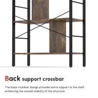 HOMCOM Industrial Storage Unit, 5 Tiers Bookcase with Open Compartments for Office Living Room, Bedroom, Rustic Brown and Black(m-8)