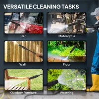 Outsunny 1600W 130-Bar Pressure Washer - Green(m-9)