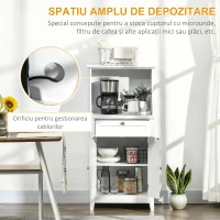 HOMCOM Dulap Bucătărie pentru Cuptor cu Microunde cu Sertar și Dulap 2 Uși Alb(m-4)
