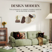 HOMCOM Oglindă Modernă Rotundă de Perete cu Decorațiune 101x41.5 cm, Auriu(m-4)