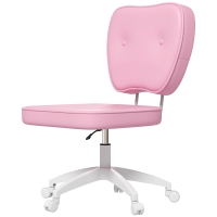 Vinsetto Chaise de bureau sans accoudoirs, fauteuil de bureau, hauteur réglable, pivotant 360°, 46 x 59 x 82-92 cm, rose