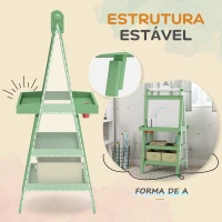 AIYAPLAY Cavalete de Pintura Infantil 3 em 1 Quadro Dupla Face com Rolo de Papel e Cestos de Arrumação Verde(m-7)