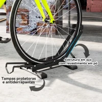 SPORTNOW Suporte de Chão para Bicicletas Vertical e Horizontal com Altura Ajustável para Rodas de 20"-29" e 700c 75x41x71-81 cm Preto(m-7)