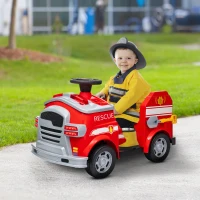 AIYAPLAY Brandweerauto, Elektrische Kinderauto, max. 3 km/u, Sirene, Zwaailicht, Gereedschap, voor Kinderen 3-5 Jaar(m-10)