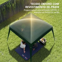 Outsunny Toldo de Substituição para Tenda 3x3m Teto de Reposição para Tenda Dobrável de Jardim em Tecido Oxford com Proteção UPF 50+ Verde(m-4)