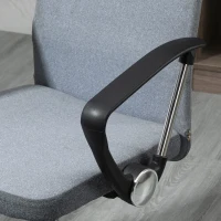 Vinsetto Office Chair Linen Fabric Swivel Computer Desk Chair Home Study Adjustable Chair with Wheels, Grey(m-11)