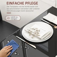 HOMCOM Essgruppe Esstisch mit 2 Stühlen Platzsparend Esszimmergruppe Sitzgruppe Schwarz(m-5)