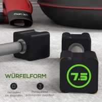 SPORTNOW Kurzhantel-Set, 2x7,5 kg, viereckig, geruchsfrei, rutschfest, Kunststoffmantel, schwarz(m-6)