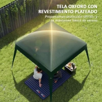 Outsunny Toldo de Recambio para Carpa Plegable de 2,4x2,4 m con Protección Solar UPF 50+ y Cierres de Velcro Verde SOLO TOLDO(m-4)