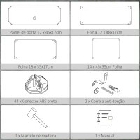 HOMCOM Sapateira Modular de Cubos de Plástico Armário Modular para Sapatos com 12 Cubos com Porta Desenho de DIY 94x37x108 cm Preto(m-6)