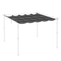 Outsunny Copertina retractabila pentru pergola, Copertina de rezerva din material textil pentru pergola de 3 x 3 (m), gri inchis(m-11)