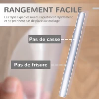 HOMCOM Tapis chaise de bureau 90 x 120 cm antidérapant, tapis de sol bureau résistant aux rayures, transparent(m-4)
