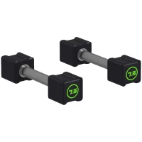 SPORTNOW Kurzhantel-Set, 2x7,5 kg, viereckig, geruchsfrei, rutschfest, Kunststoffmantel, schwarz(m-1)