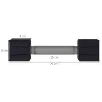 SPORTNOW Kurzhantel-Set, 2x7,5 kg, viereckig, geruchsfrei, rutschfest, Kunststoffmantel, schwarz(m-3)