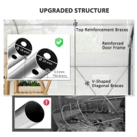 Outsunny 4 x 3(m) Walk-In Tunnel Greenhouse, with Accessories - White(m-4)