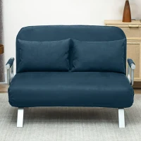 HOMCOM Two-Seater Click-Clack Sofa Bed - Navy Blue(m-9)