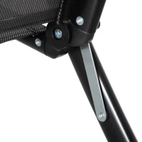 Outsunny Set 2 Sdraio da Giardino Pieghevoli con Schienale Regolabile, 64x134x95cm, Nero(m-9)