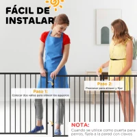 PawHut Parque para Perros de 8 Paneles 60x76 cm Corralito para Perros Pequeños y Medianos para Interior y Exterior Negro(m-7)