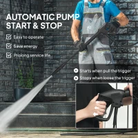 Outsunny 1600W 130-Bar Pressure Washer - Green(m-6)