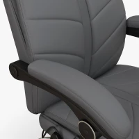Vinsetto High Back Vibration Massage Office Chair, Heated Reclining PU Leather Computer Chair with Footrest, Grey(m-9)