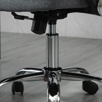 Vinsetto Office Chair Linen Fabric Swivel Computer Desk Chair Home Study Adjustable Chair with Wheels, Grey(m-12)