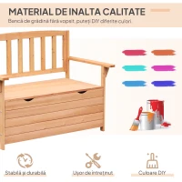 Outsunny Bancuta de Gradina 2 Locuri cu Compartiment Recipient in Lemn, 112x58x84 cm(m-6)