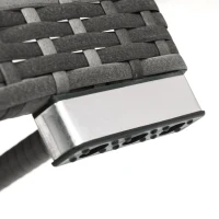 Set da giardino con divano rotondo, piedi regolabili e cuscini, per piscina, 283x283x55 cm, Grigio(m-8)