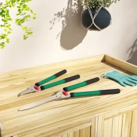 Outsunny Tuinheggenschaar Set 2-delig Meslengte 40 cm Takschaar met anti-aanbak gecoate metalen messen(m-9)