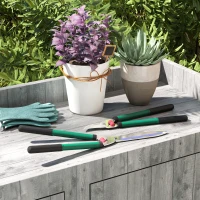 Outsunny Tuinheggenschaar Set 2-delig Meslengte 40 cm Takschaar met anti-aanbak gecoate metalen messen(m-8)