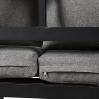 Ensemble de mobilier de jardin 5 pièces, ensemble de sièges avec dossier réglable, Noir+Gris(m-6)