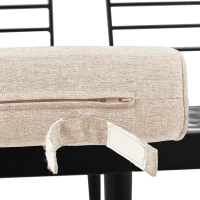 Garten Loungesessel Set für 5-6 Personen, 2 Zweisitzer-Sofas, 2 Einzelsessel, 2 Tische, Beige(m-9)