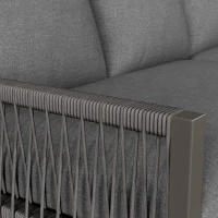 Juego de Salón de Jardín para 6-7 Personas Incluye Cojines de Asiento y Respaldo Gris(m-10)