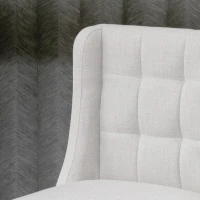 HOMCOM set van 2 barkrukken moderne keukenstoelen barkrukken voor keuken met lage rugleuning linnen touch rubberhout beige 47 x 50 x 101 cm(m-9)