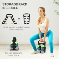 SPORTNOW Dumbbells Set with Storage Rack, 2 x 1kg, 2 x 2kg, 2 x 3kg, Green(m-5)