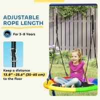 AIYAPLAY 6 in 1 Metal Kids Swing Set with 3 Swings, Climbing Ladder & Net, Basketball Hoop, for Ages 3-8(m-5)