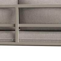 Set da giardino per 6-7 persone con struttura in ferro zincato e rattan, cuscini per seduta e schienale inclusi, 181x181x69 cm, Beige(m-8)