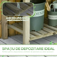 Outsunny Jardiniera Inaltata din Lemn cu Picioare si Polita Inferioara pentru Gradina si Balcon 91x51x76cm(m-5)