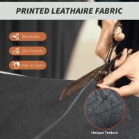 HOMCOM Leathaire Reclining Office Chair with Lumbar Support Pillow - Black(m-5)