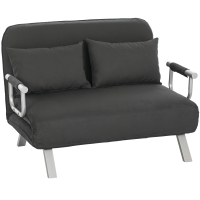 HOMCOM Two-Seater Click-Clack Sofa Bed - Charcoal Grey