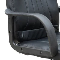 HOMCOM Swivel Executive Office Chair, PU Leather Computer Desk Chair with Adjustable Height, Wheels, Black(m-10)