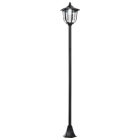 Solarna latarnia ogrodowa LED Outsunny, latarnia, lampa ogrodowa, 30/60 lumenów, stal nierdzewna, kolor czarny Ø26,5 x 177 cm(m-11)