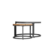 Ensemble de meubles de jardin pour 4-5 places assises, 2 tables basses intégrées, coussins de siège confortables et oreillers, Gris(m-10)