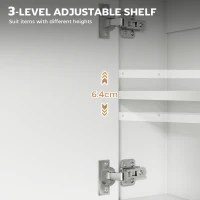 HOMCOM Bathroom Mirror Cabinet with Soft-Close Doors and Adjustable Shelf - White(m-6)