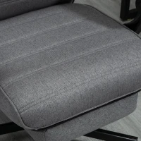 Vinsetto Office Chair, Computer Desk Chair, Fabric Swivel Chair with Adjustable Height and Rolling Wheels for Home Office Work Study, Grey(m-10)