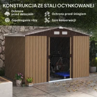 Outsunny domek narzędziowy, szopa na narzędzia, domek ogrodowy, żółty, 277 x 195 x 192 cm(m-4)